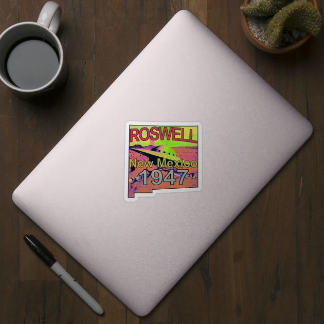 Roswell New Mexico 1947 UFO Aliens Trippy Psychedelic Tie Dye by blueversion